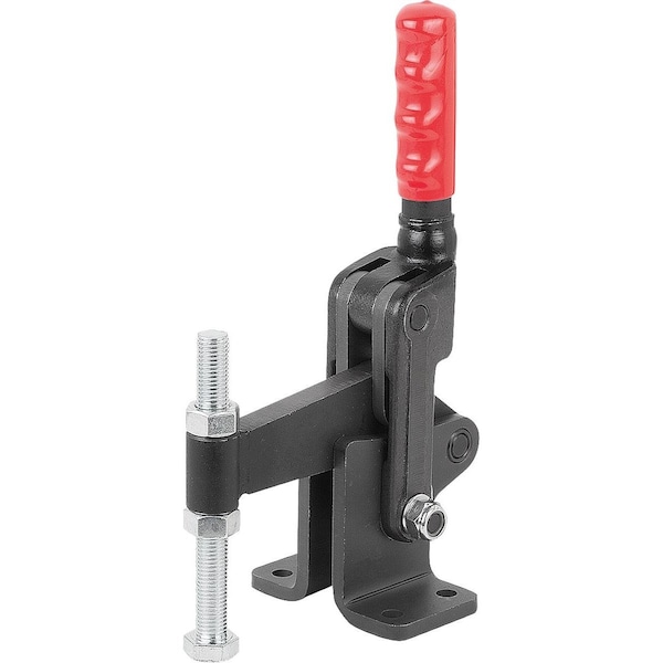 Toggle Clamp Vertical Heavy Version, Horizontal Foot F1=14000, Fixed Clamping Spindle M16X150, Steel